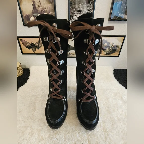 NWOT - Charles David Lace Up Boots - Picture 3 of 9